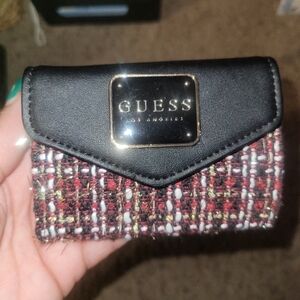 Guess Black and Red Tweed Wallet